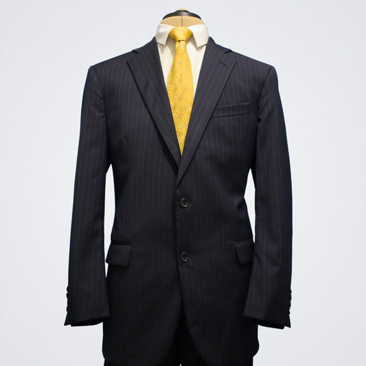 Brooks Brothers 1818 Madison X Estrato 2 Piece Suit 42L Navy Pinstripe Makers