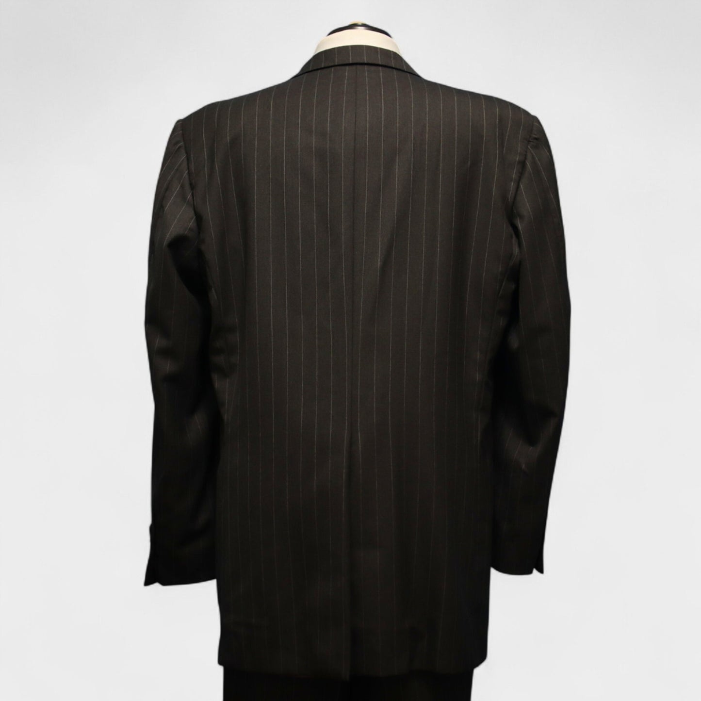 Hickey Freeman X Loro Piana 2 Piece Suit 46L Gray Pinstripe MADISON Super 130s Tasmania Wool