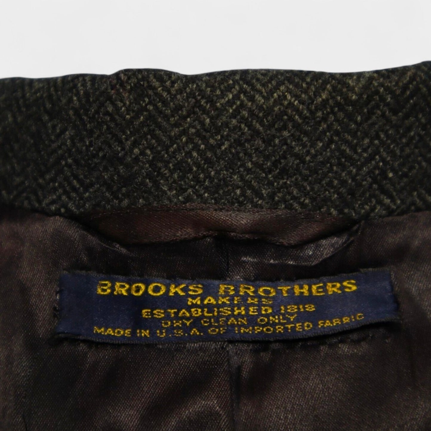 Vintage Brooks Brothers Makers Overcoat 44 XL Gray Heavy Tweed Herringbone USA