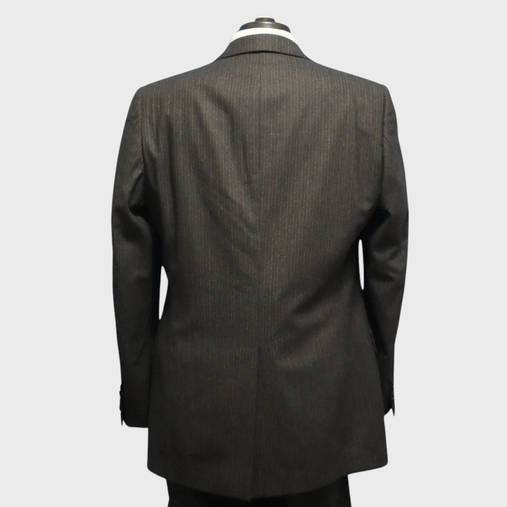Brooks Brothers 1818 Fitzgerald 2 Piece Suit 43L Charcoal Flannel Wool Italy VBC