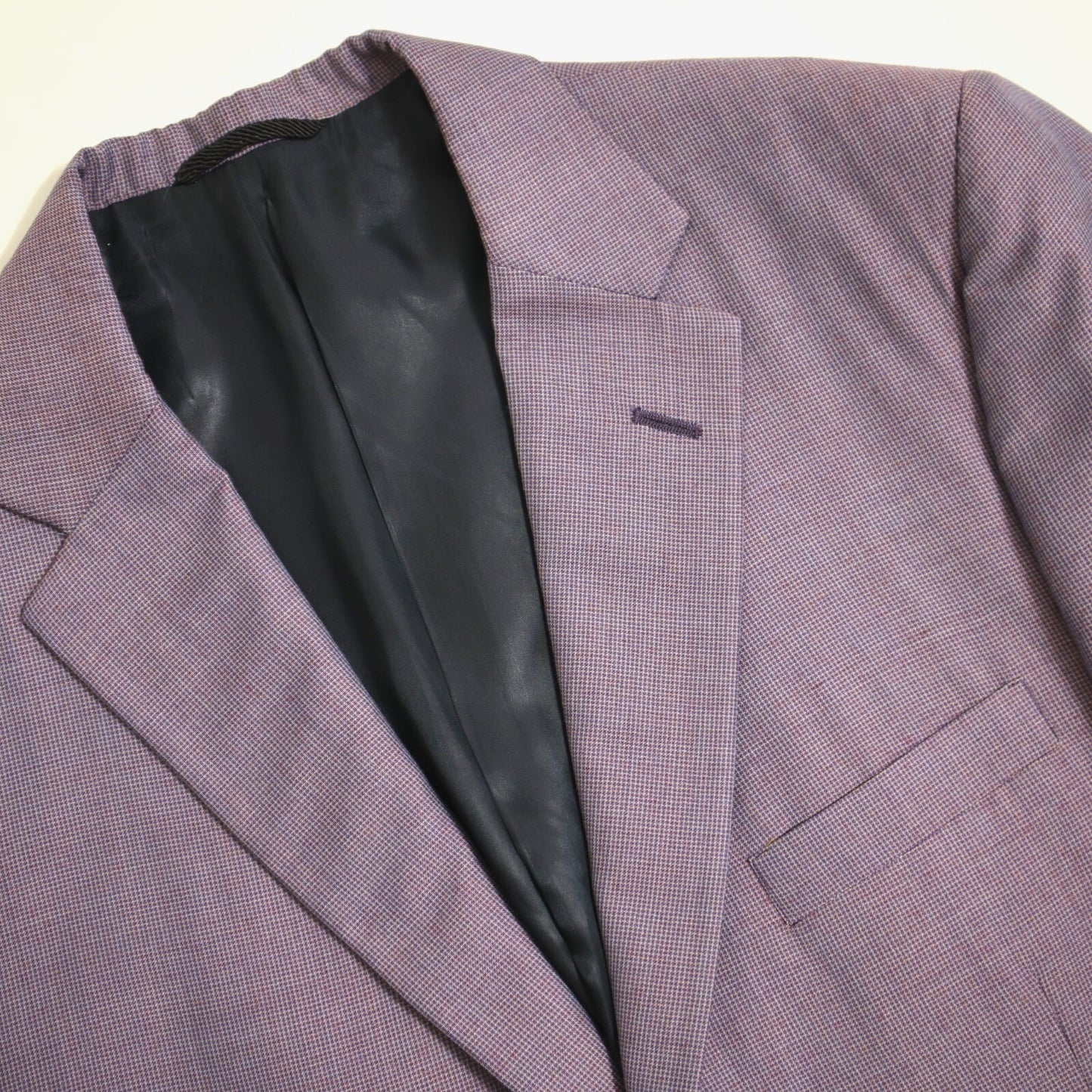 Bespoke Holland Sherry Sport Coat 44L Lavender Wool Functional Surgeon Cuff 2 ButtonBlazer