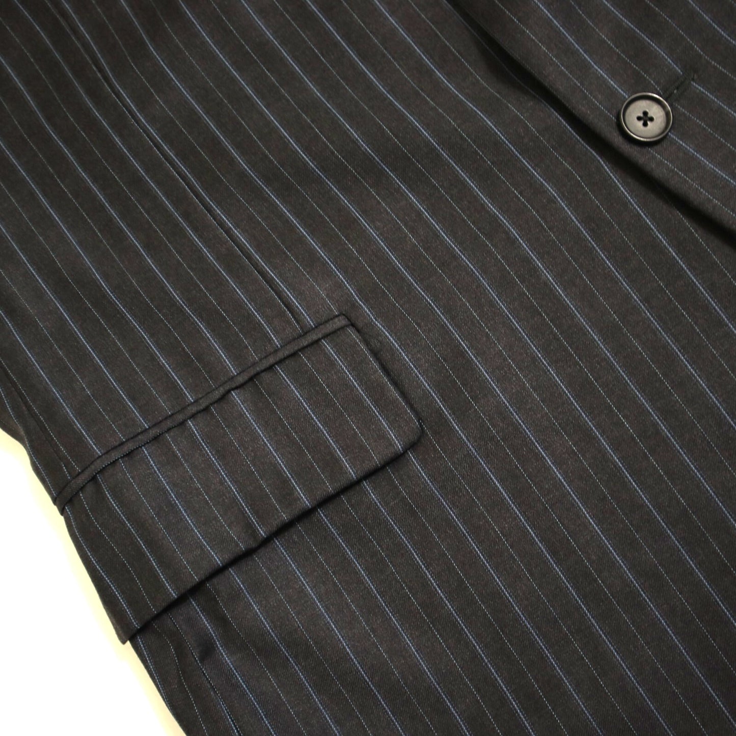 Samuelsohn 2 Piece Suit 44R Charcoal Pinstripe Como Full Canvas Super 120's Wool
