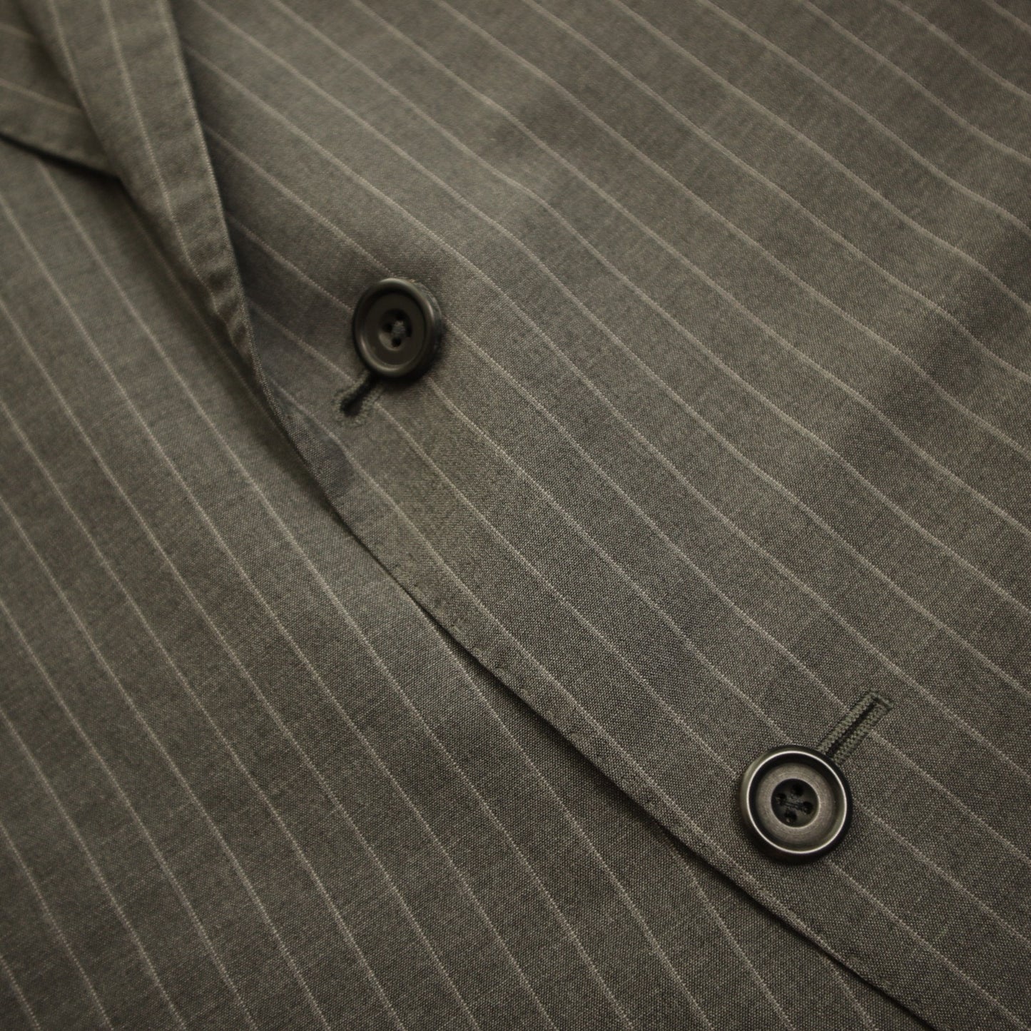 Samuelsohn Collection 2 Piece Suit 46R Gray Stripe Wool Dual Vent Surgeon Cuff