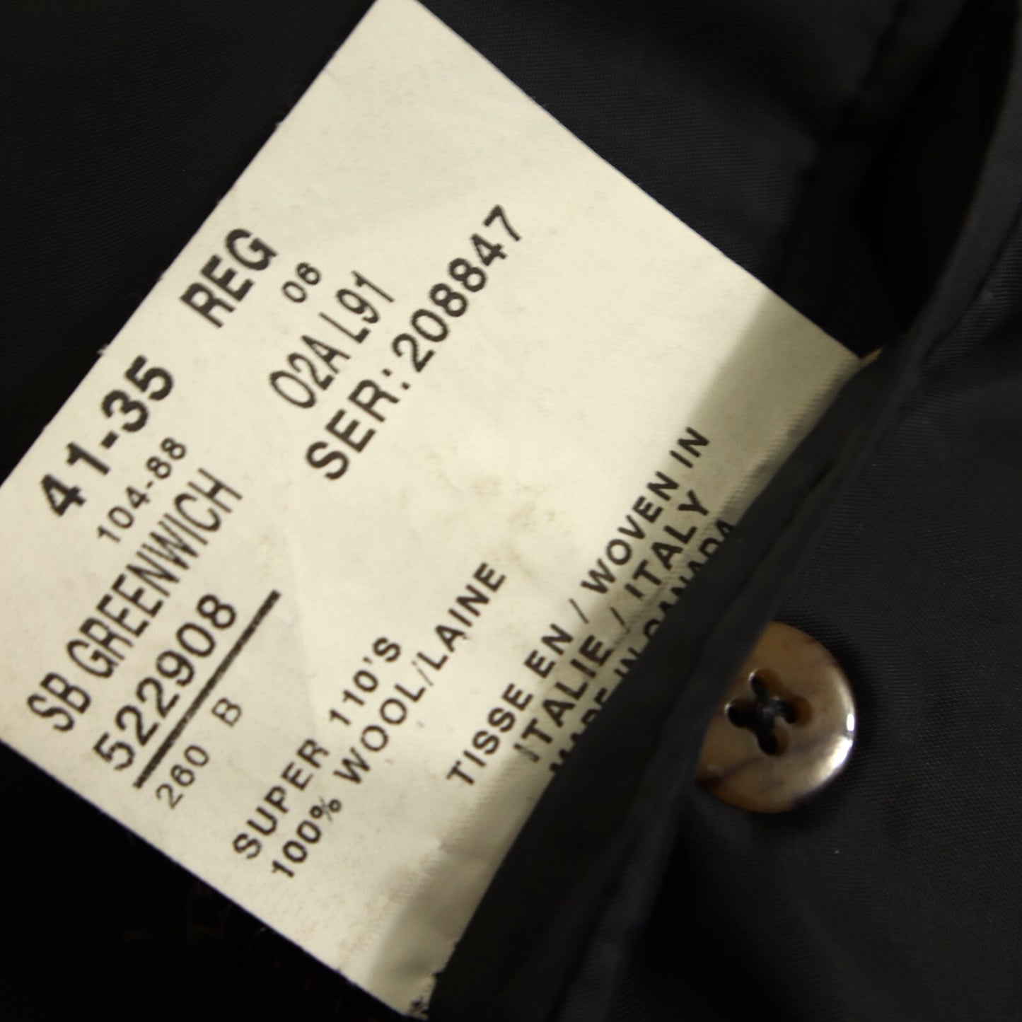 Samuelsohn 2 Piece Suit 41R Charcoal Gray Pin Super 110s Full Canvas Wool Italy
