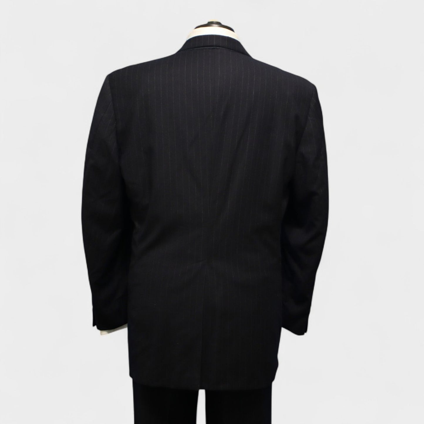 Brooks Brothers Makers 2 Piece Suit 41R Hand Tailored Charcoal Pinstripe Wool Back