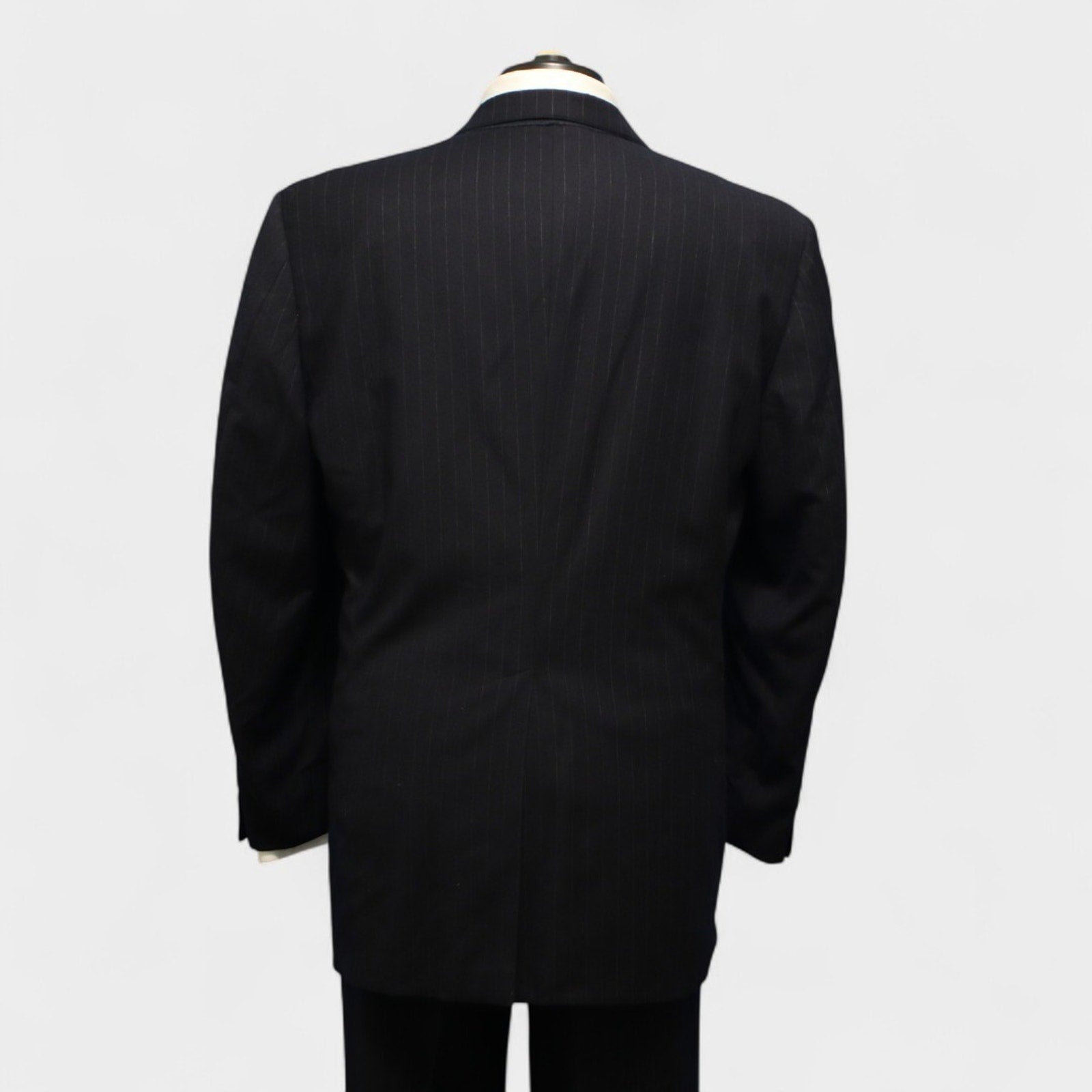 Brooks Brothers Makers 2 Piece Suit 41R Hand Tailored Charcoal Pinstripe Wool Back