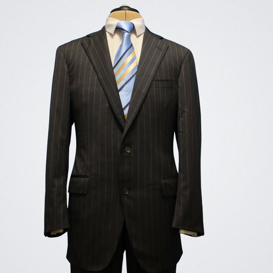 Samuelsohn Performance X Loro Piana EXTREME 2 Piece Suit 41L Charcoal Gray Super 120's Wool Dual Vent