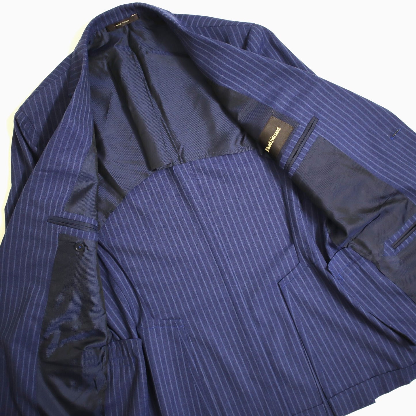 Current Paul Stuart Napoli Sport Coat US 38R Blue Pin Unstructured Made in Italy EU 48