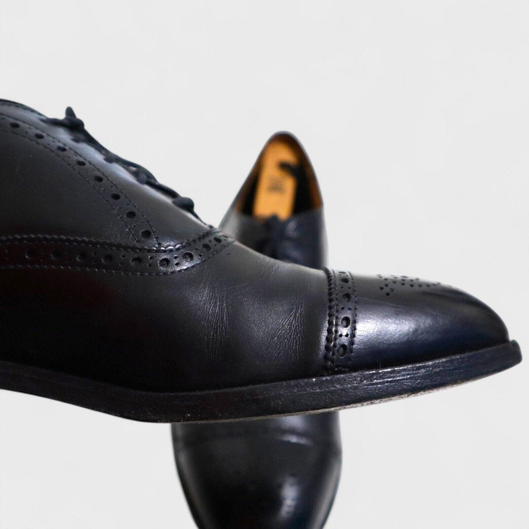 Alden 909 Dress Shoes US Made Brogue Cap Resole Oxford Black Size 10.5 C