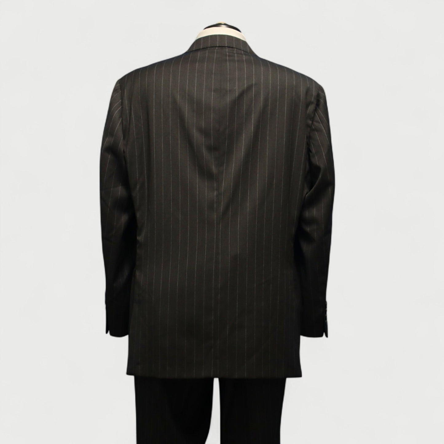 Samuelsohn Performance X Loro Piana 2 Piece Suit 46R Gray Pinstripe Super 120s
