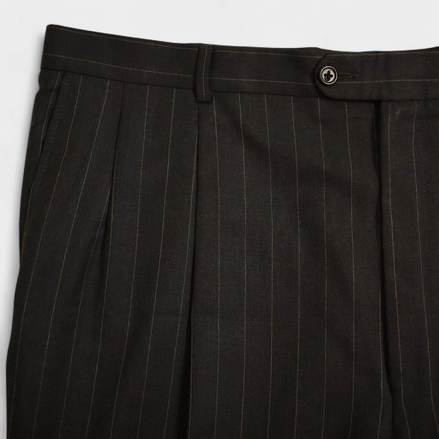 Hickey Freeman X Loro Piana 2 Piece Suit 46L Gray Pinstripe MADISON Super 130s Tasmania Wool