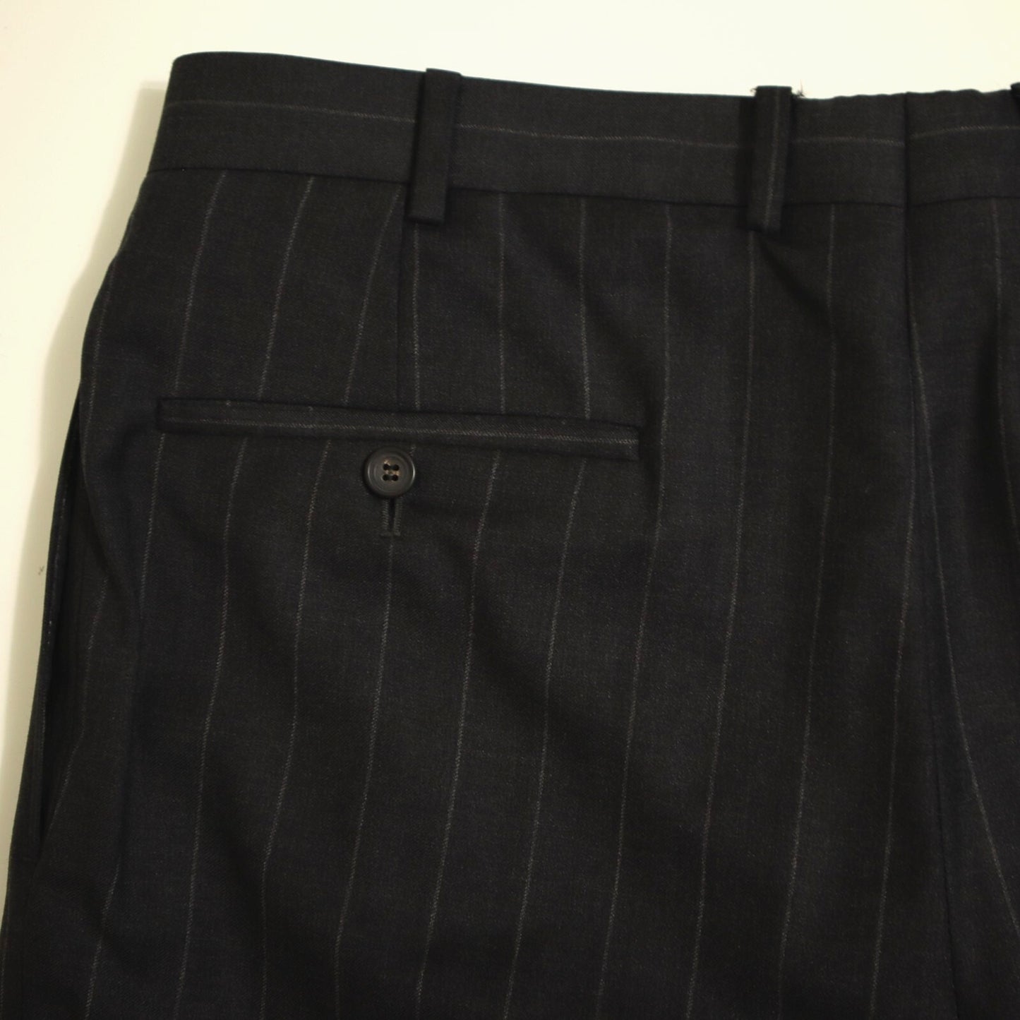 Samuelsohn 2 Piece Suit 41R Charcoal Gray Pin Super 110s Full Canvas Wool Italy