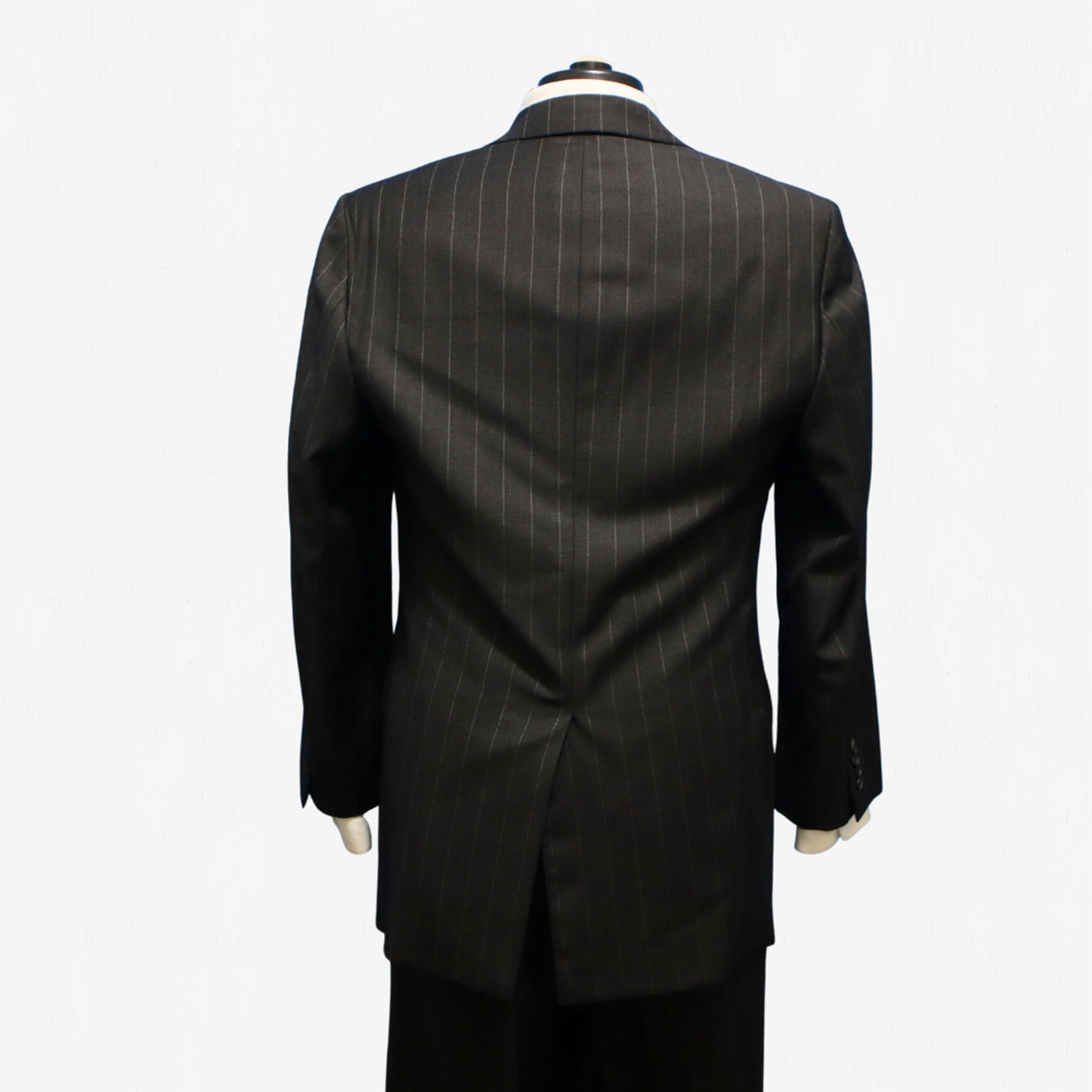 Samuelsohn 2 Piece Suit 41R Charcoal Gray Pin Super 110s Full Canvas Wool Italy Back