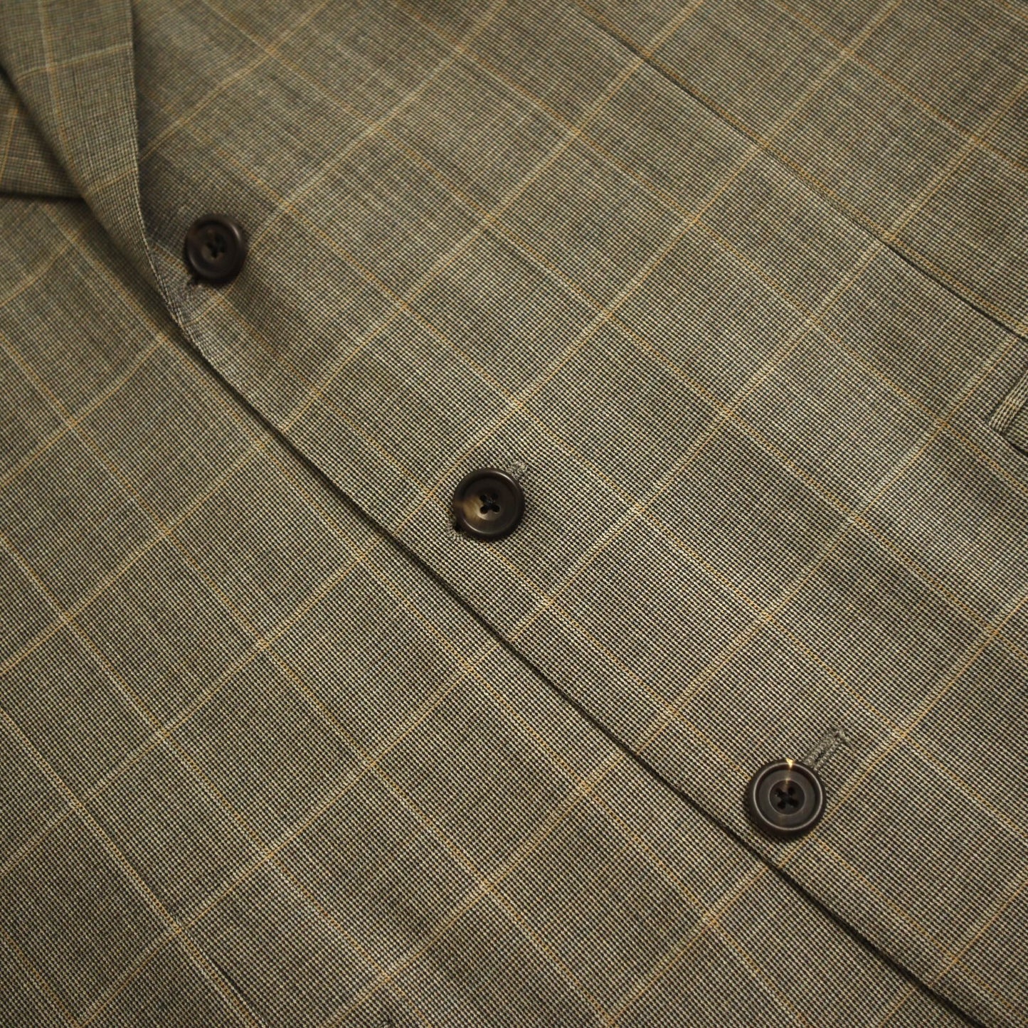Tailored Samuelsohn 2 Piece Suit 42R Gray Windowpane Super 120s Wool Double Vent