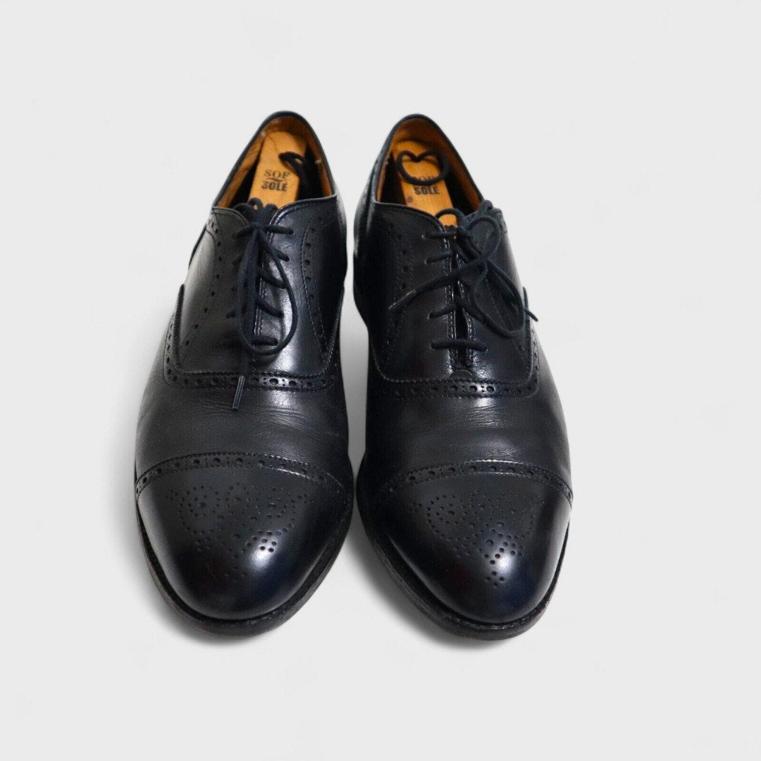 Alden 909 Dress Shoes US Made Brogue Cap Resole Oxford Black Size 10.5 C
