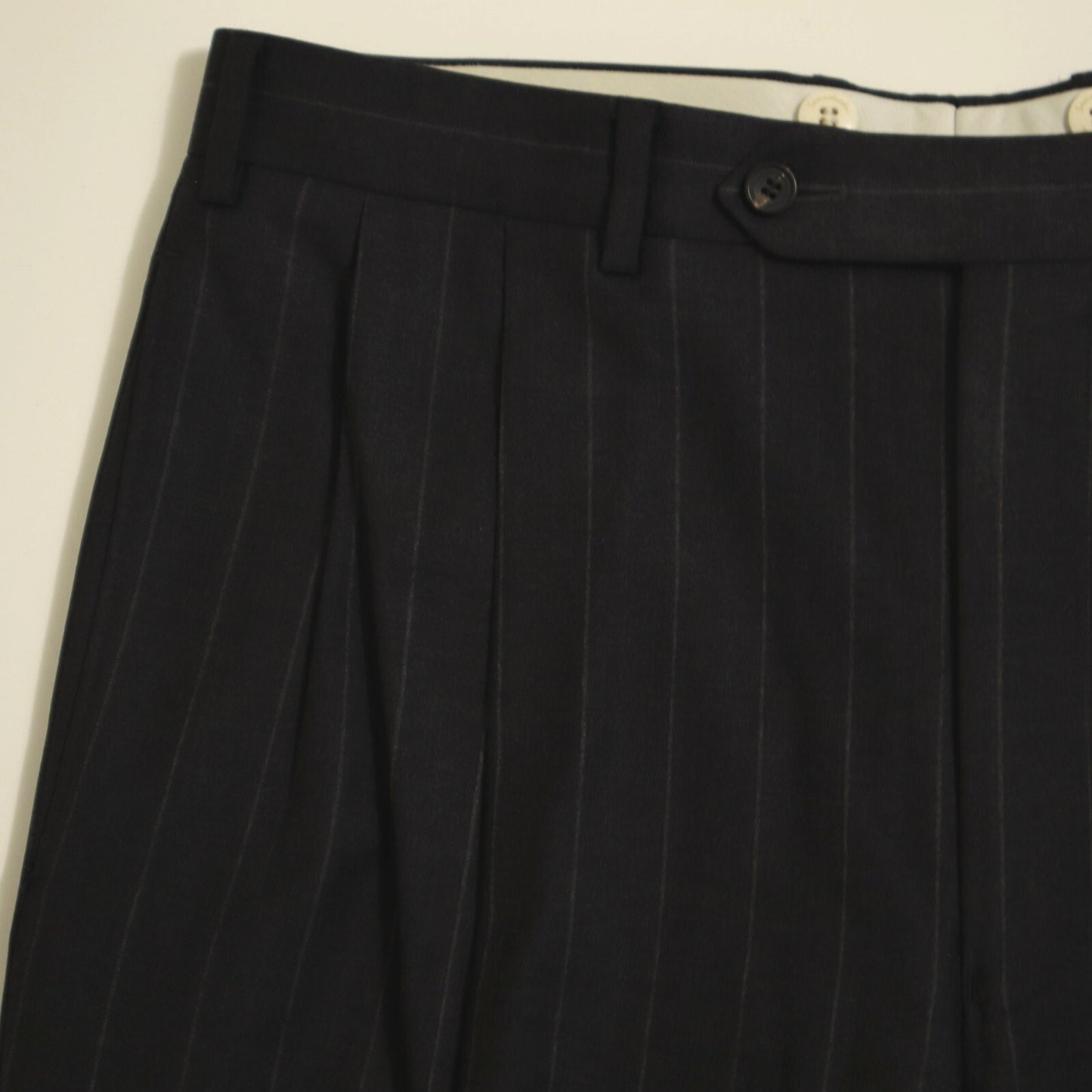 Samuelsohn 2 Piece Suit 41R Charcoal Gray Pin Super 110s Full Canvas Wool Italy