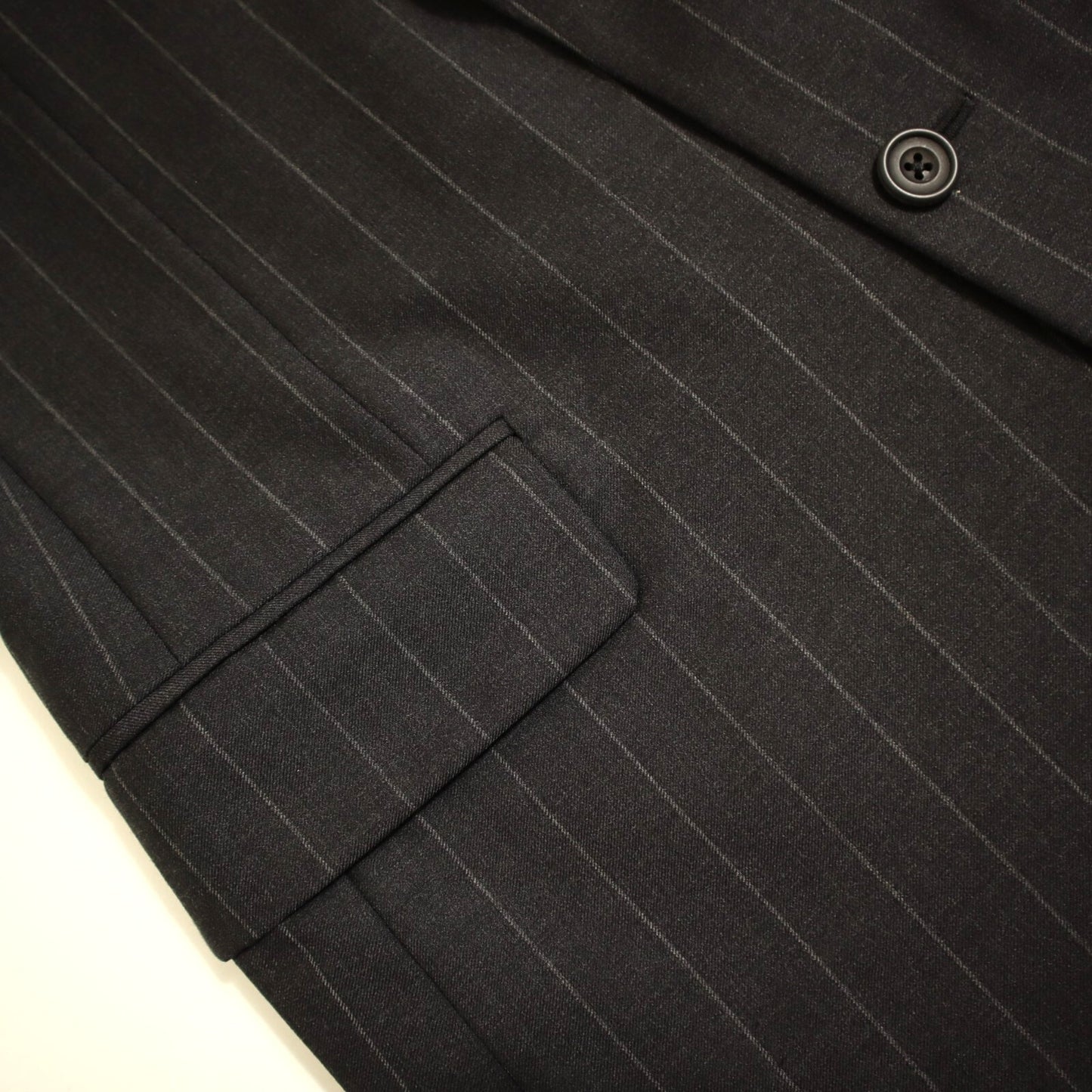 Samuelsohn 2 Piece Suit 41R Charcoal Gray Pin Super 110s Full Canvas Wool Italy