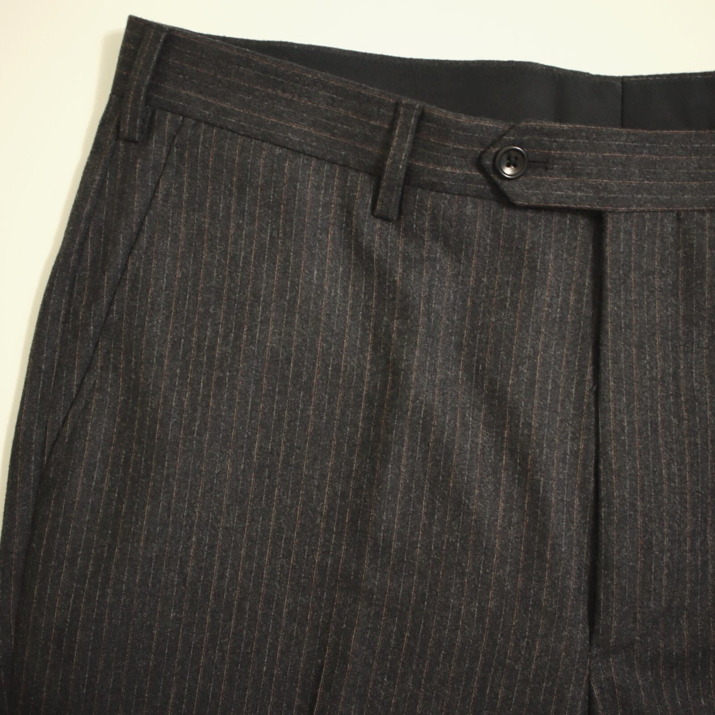 Brooks Brothers 1818 Fitzgerald 2 Piece Suit 43L Charcoal Flannel Wool Italy VBC