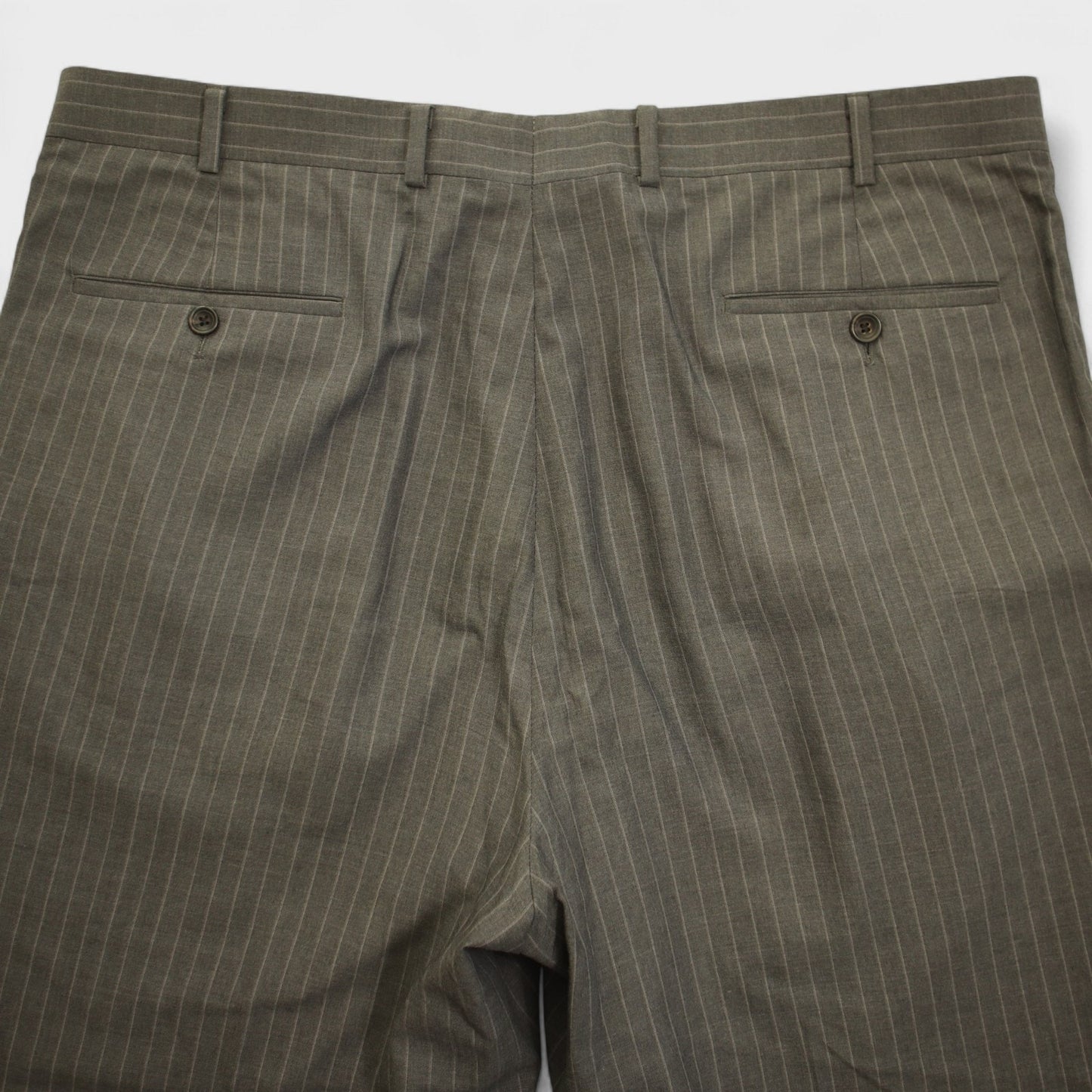 Samuelsohn Collection 2 Piece Suit 46R Gray Stripe Wool Dual Vent Surgeon Cuff