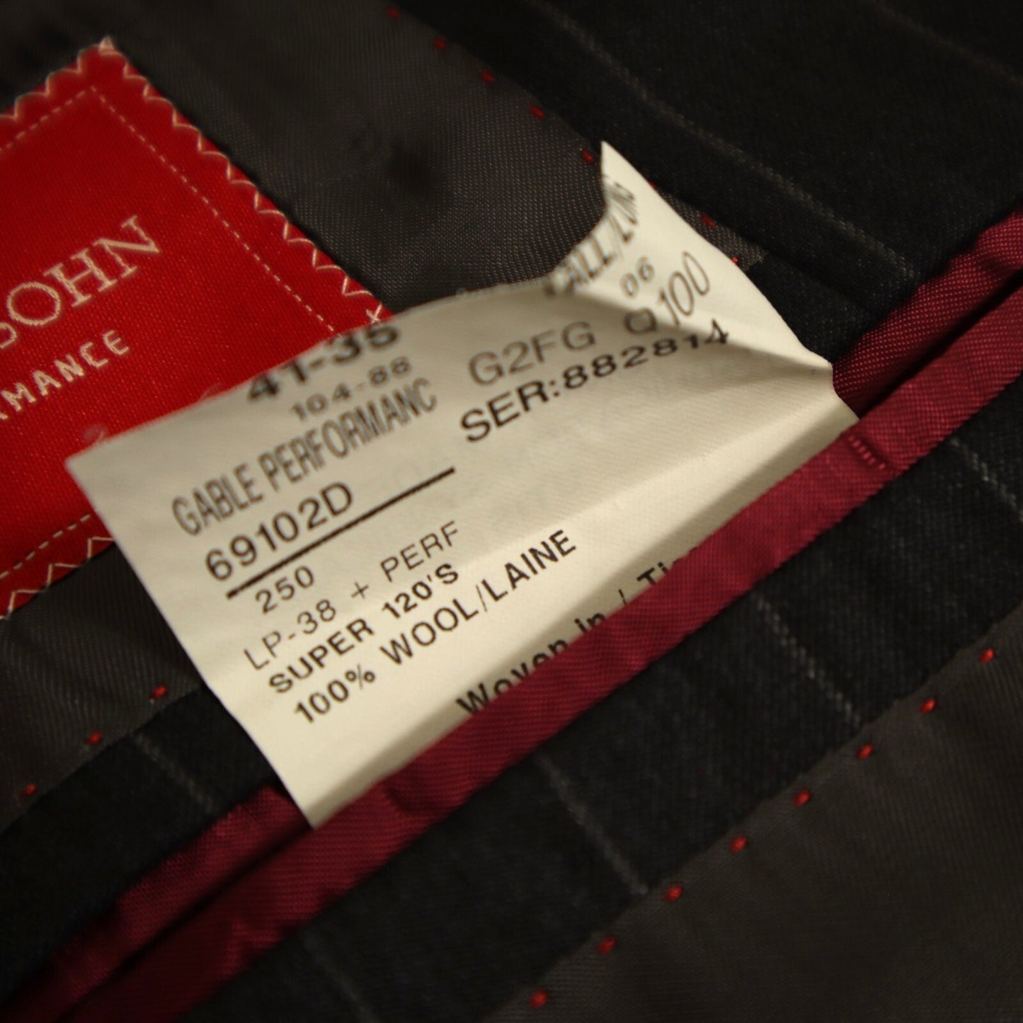 Samuelsohn Performance X Loro Piana EXTREME 2 Piece Suit 41L Charcoal Gray Super 120's Wool Dual Vent